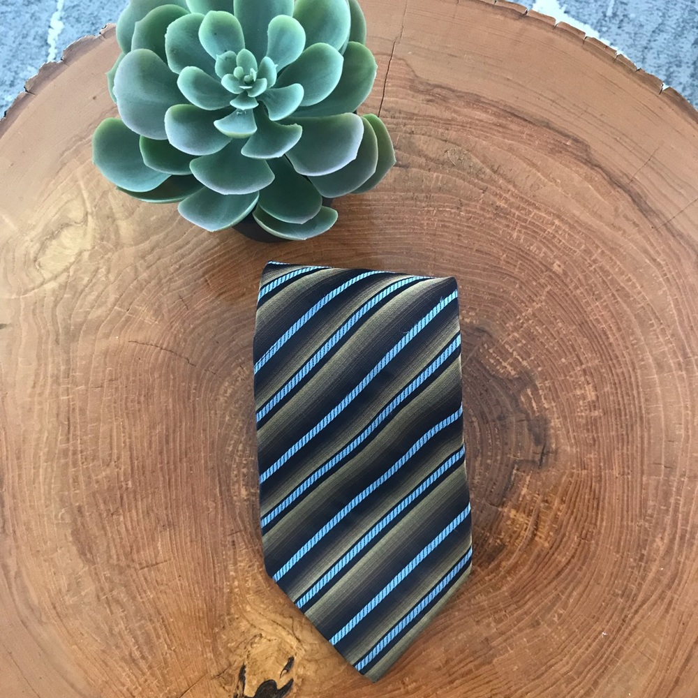 Simon Chang men tie, blue and brown